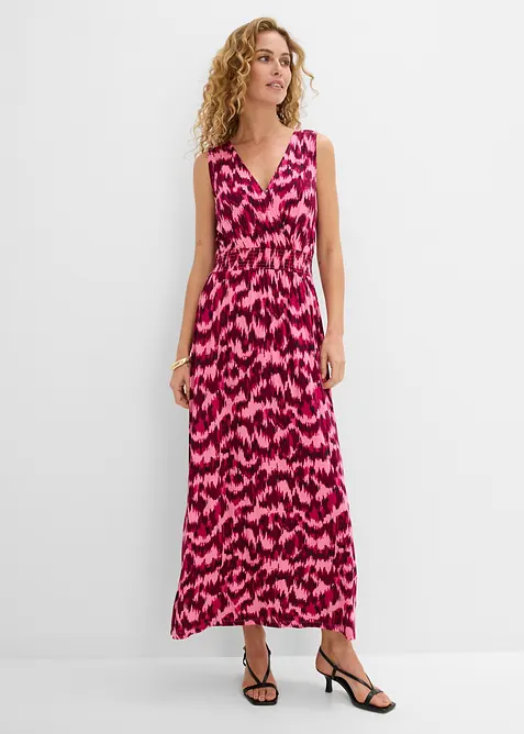 Maxikleid aus softem Viskose-Mix in pink von vorne (Totalaufnahme) - bonprix