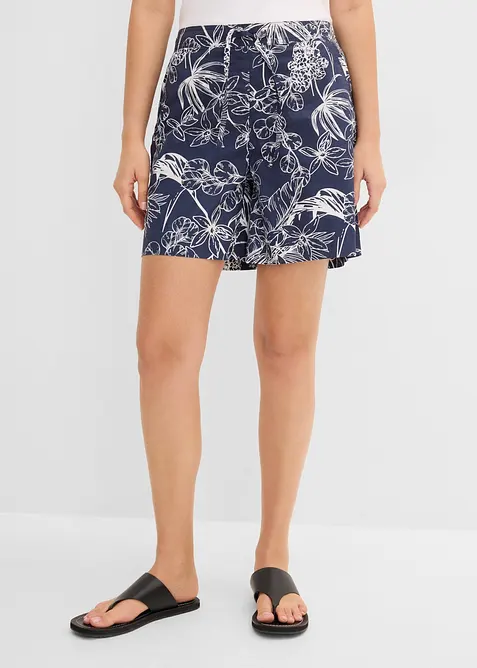 Shorts aus reiner Baumwolle in blau von vorne - bonprix