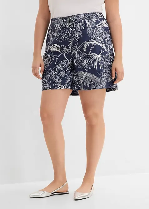 Shorts aus reiner Baumwolle in blau von vorne - bonprix