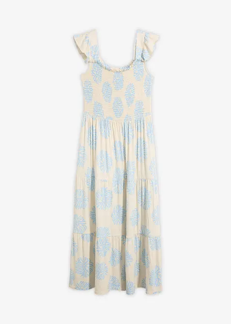 Jerseykleid aus softem Viskose-Mix in weiß von vorne - bonprix