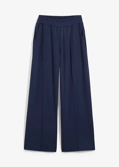 Marlenehose aus bequemen Jersey in blau von vorne - bonprix