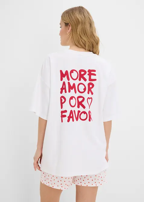 Oversize-Shirt aus schwerer Bio-Baumwolle in rot von vorne (im Anschnitt) - bonprix
