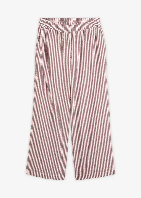 7/8-Seersucker-Palazzo-Hose aus reiner Baumwolle in rot von vorne - bonprix