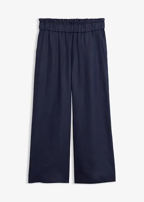 Culotte aus softem Viskose-Mix in blau von vorne - bonprix