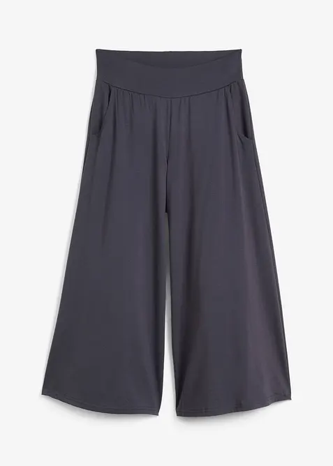 Loungewear Culotte mit weitem Bein in blau von vorne - bonprix