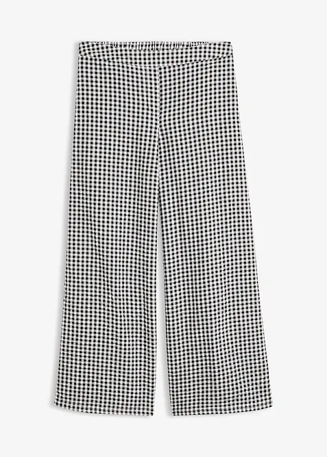 Seersucker-Schlupfhose aus reiner Baumwolle in schwarz von vorne - bonprix