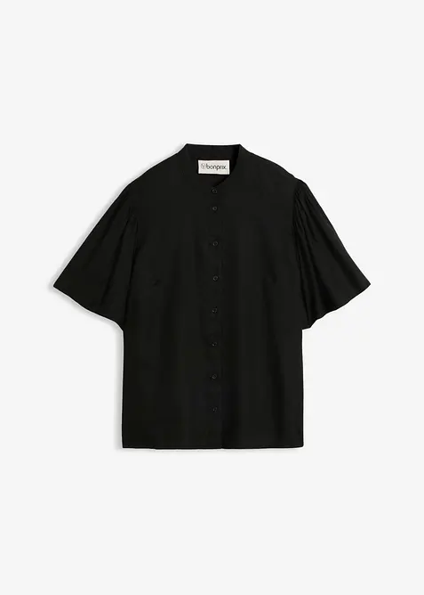 Bluse aus fließender Viskose in schwarz von vorne - bonprix