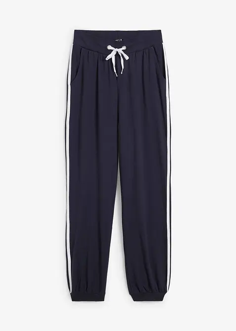Jogginghose aus Baumwolle in blau von vorne - bonprix