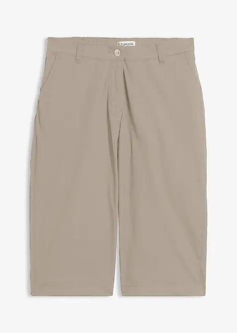 Long-Bermuda aus Baumwoll-Mix in beige von vorne - bonprix