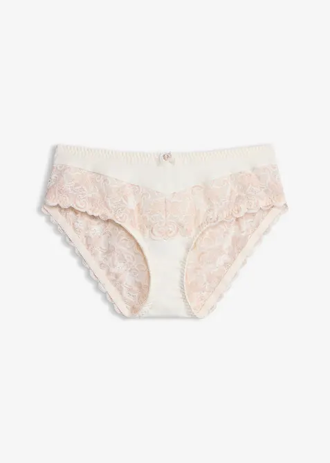 Maxislip mit zarter Spitze in weiß von vorne - bonprix