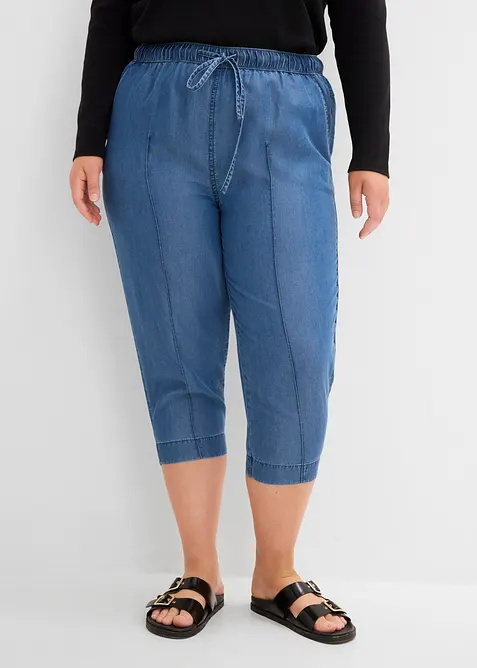 7/8-Karottenhose aus Lyocell in blau von vorne - bonprix