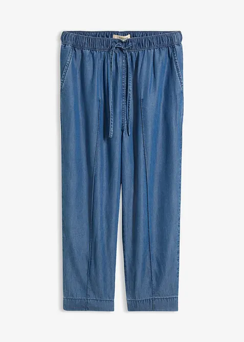7/8-Karottenhose aus Lyocell in blau von vorne - bonprix