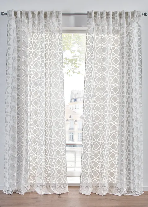 Ausbrenner Gardine (1er Pack) in weiß - bonprix