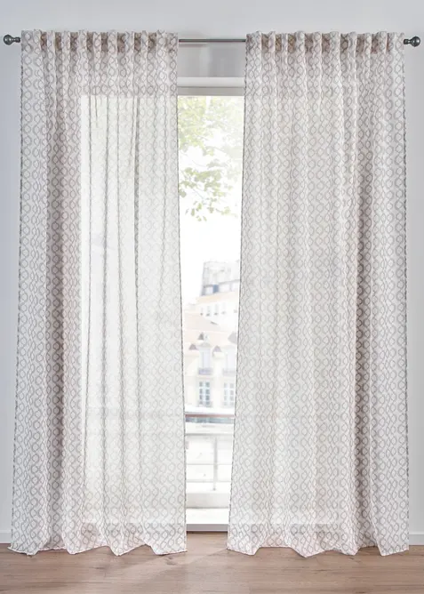 Gardine mit recyceltem Polyester (1er Pack) in beige - bonprix