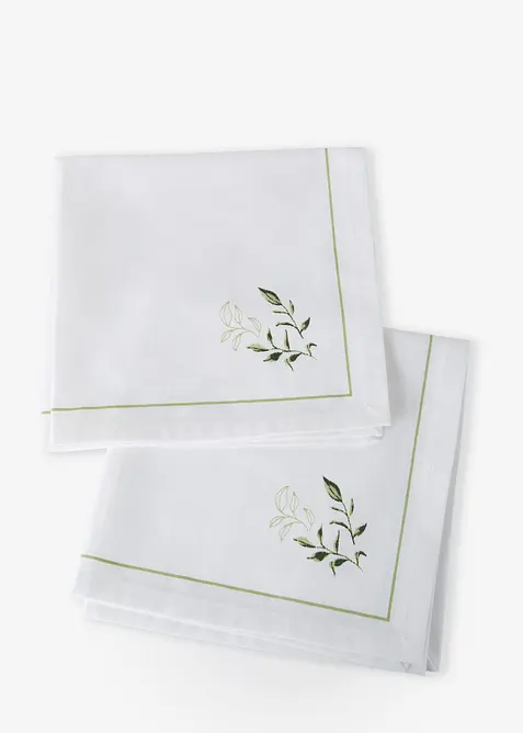 Stoffservietten aus Bio-Baumwolle (2er Pack) in grün - bonprix