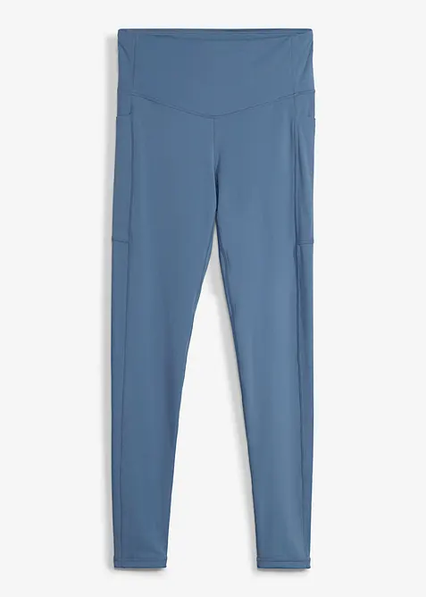 Komfort Sport-Leggings mit Handytasche, schnelltrocknend in blau von vorne - bonprix