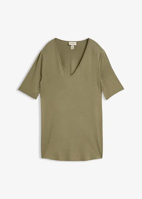 Longshirt aus softer Viskose in grün von vorne - bonprix