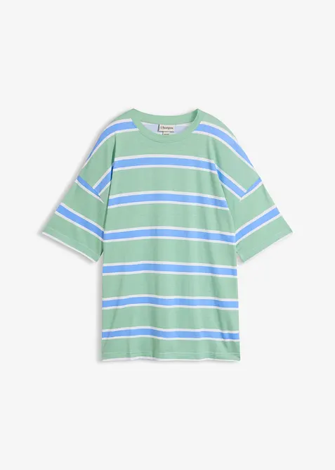 Boxy-Shirt aus Baumwoll- Viskose - Mix in grün von vorne - bonprix