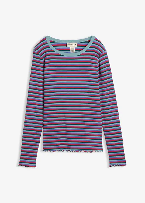 Rippshirt aus Bio-Baumwolle in petrol von vorne - bonprix