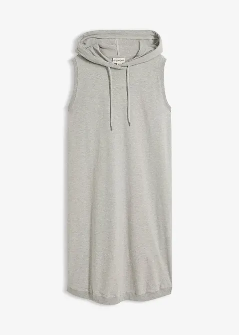 Shirtkleid aus elastischem Baumwoll-Mix in grau von vorne - bonprix