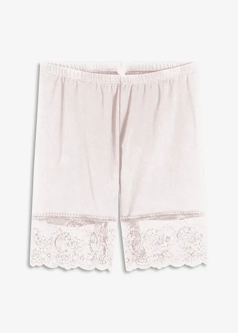 Anti-Scheuer-Radlerhose mit kühlendem Polyamid und Spitze in weiß von vorne - bonprix