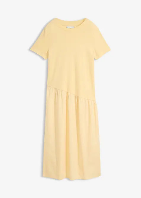 Shirtkleid aus Materialmix in gelb von vorne - bonprix