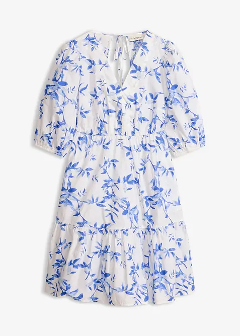 Minikleid aus reiner Baumwolle in weiß von vorne - bonprix