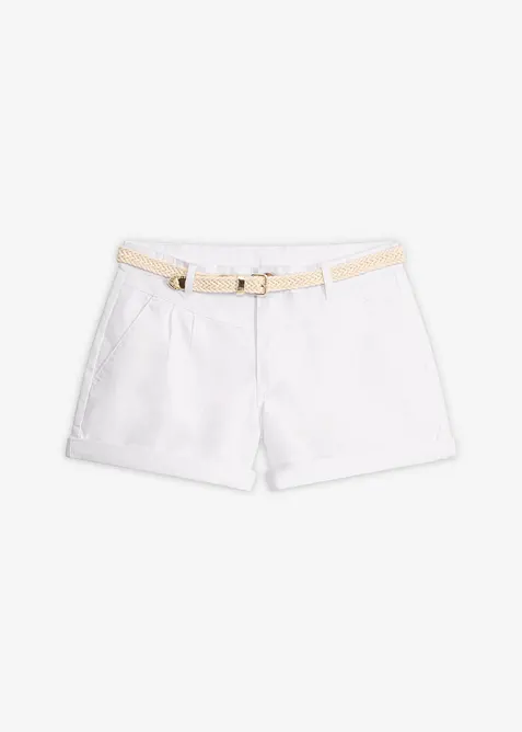 Shorts aus Baumwolle in weiß von vorne - bonprix