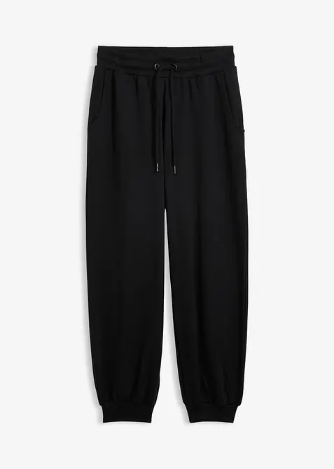 Jogginghose mit elastischem Bund in schwarz von vorne - bonprix