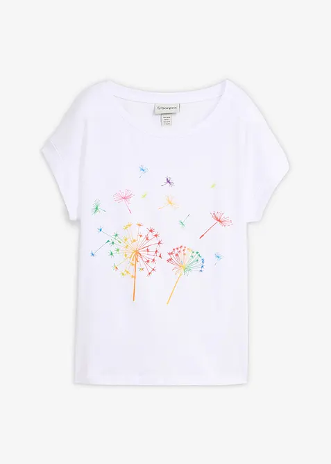 T-Shirt mit floralem Print in weiß von vorne - bonprix