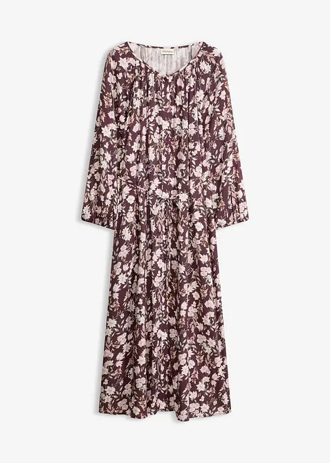 Maxikleid mit Bindeband in lila von vorne - bonprix