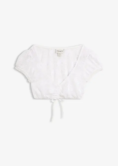 Dirndlbluse in weiß von vorne - bonprix
