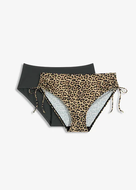Bikinihose (2er Pack) in schwarz von vorne - bonprix