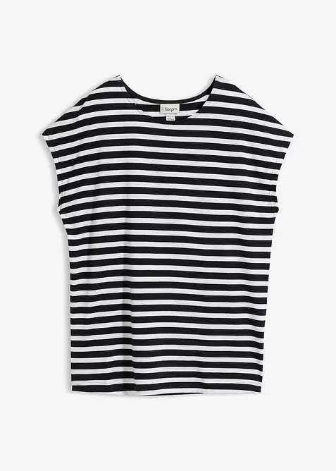 T-Shirt aus reiner Bio-Baumwolle in schwarz von vorne - bonprix