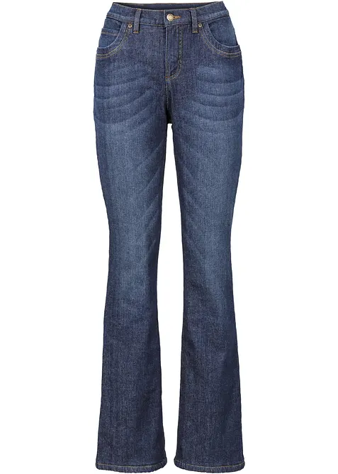 Bootcut-Jeans High Waist, Thermo in blau von vorne - bonprix
