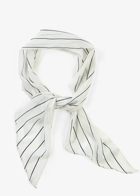 gestreiftes Tuch aus Chiffon in weiß von vorne - bonprix