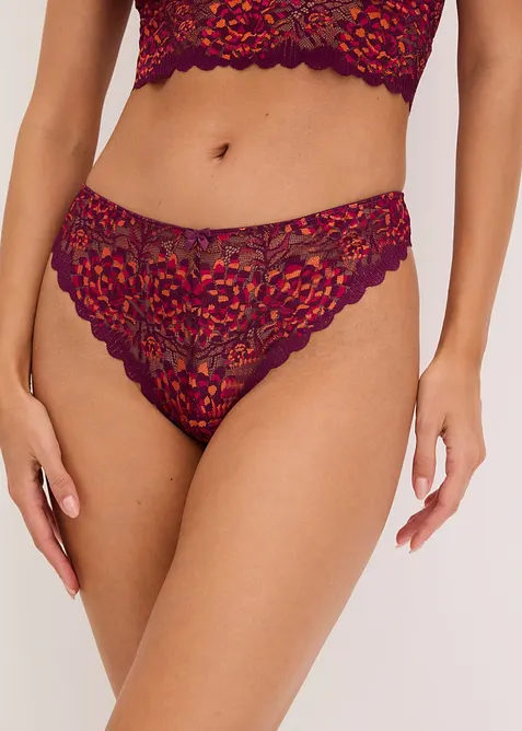 String aus mehrfarbiger Spitze in rot von vorne - bonprix