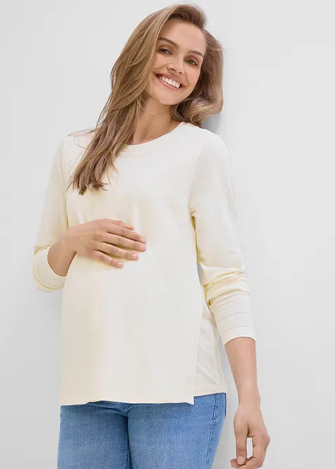 Umstands- und Stillshirts aus Bio-Baumwolle (2er Pack) in braun von vorne (im Anschnitt) - bonprix