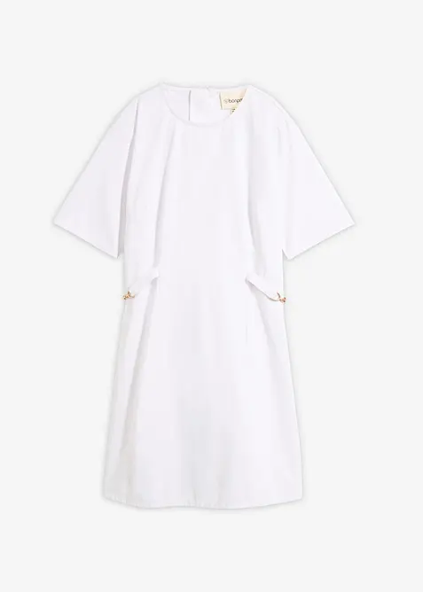 Jeanskleid aus Baumwolle mit Stretch in weiß von vorne - bonprix