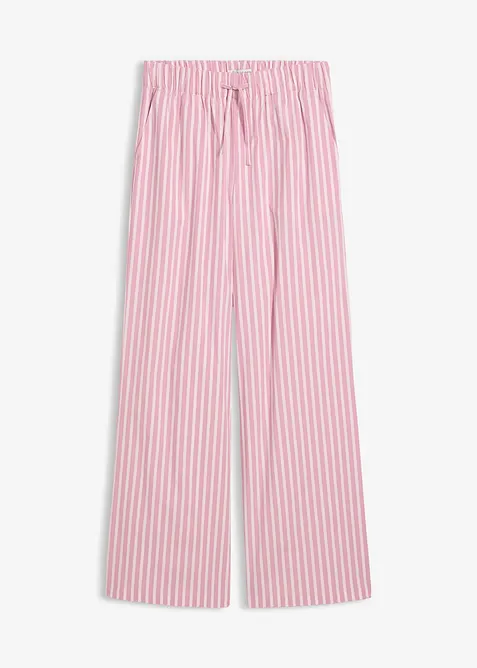 Palazzo-Hose aus Baumwoll-Mix in rosa von vorne - bonprix