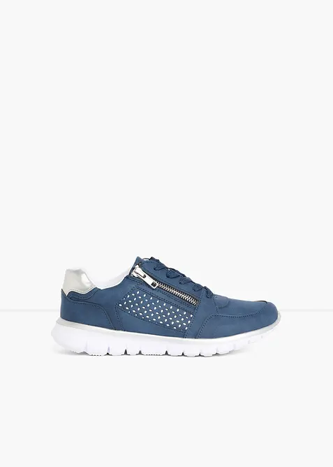 Sneaker mit Reißverschluss in blau - bonprix