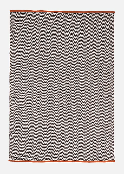 Baumwoll Teppich mit moderner Musterung in grau von vorne - bonprix