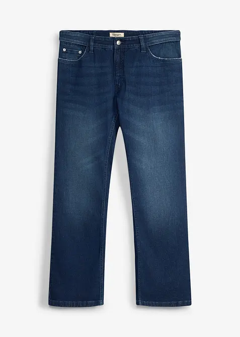 Regular-Fit-Jeans mit Dehnbund, Bootcut in blau von vorne - bonprix