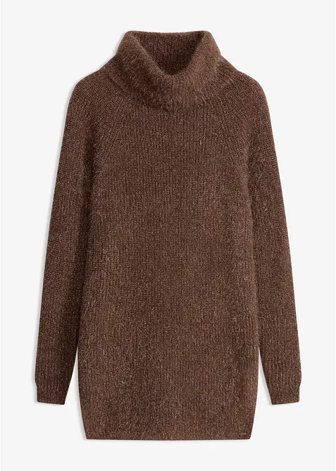 Oversize-Rollkragenpullover in braun von vorne - bonprix