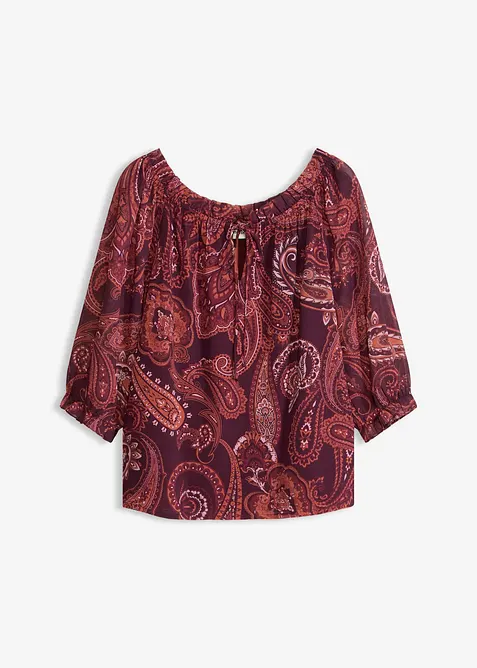 Chiffonbluse in A-Linie in rot von vorne - bonprix