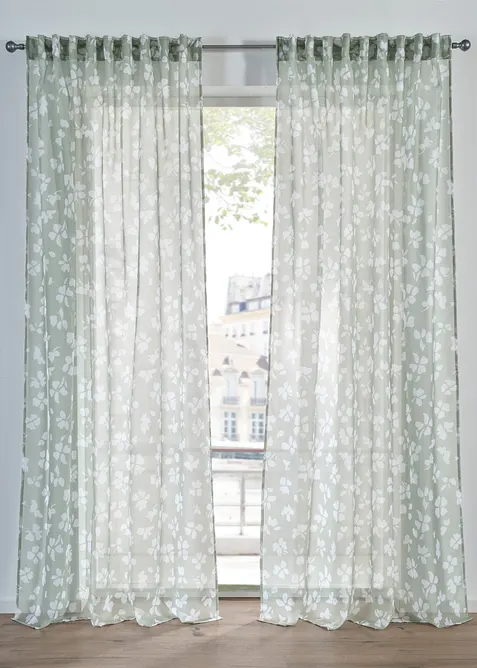 Gardine mit feiner Struktur (1er Pack) in grün - bonprix