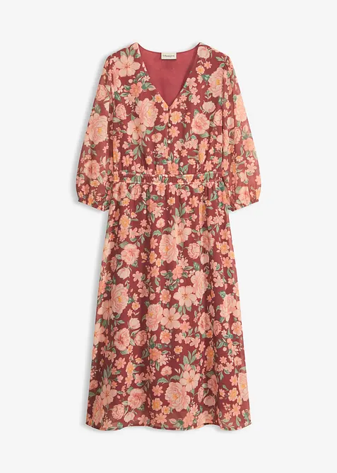 ausgestelltes Chiffonkleid in rot von vorne - bonprix