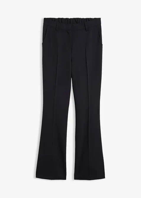 Ausgestellte Hose mit Bügelfalten in schwarz von vorne - bonprix