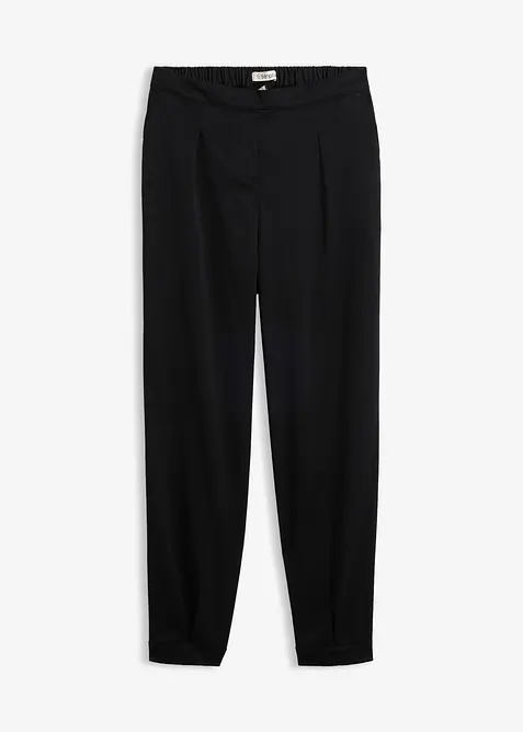 Verkürzte Hose aus Viskose-Mix in schwarz von vorne - bonprix