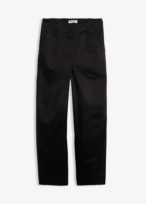 Twill Barrel-Hose in schwarz von vorne - bonprix